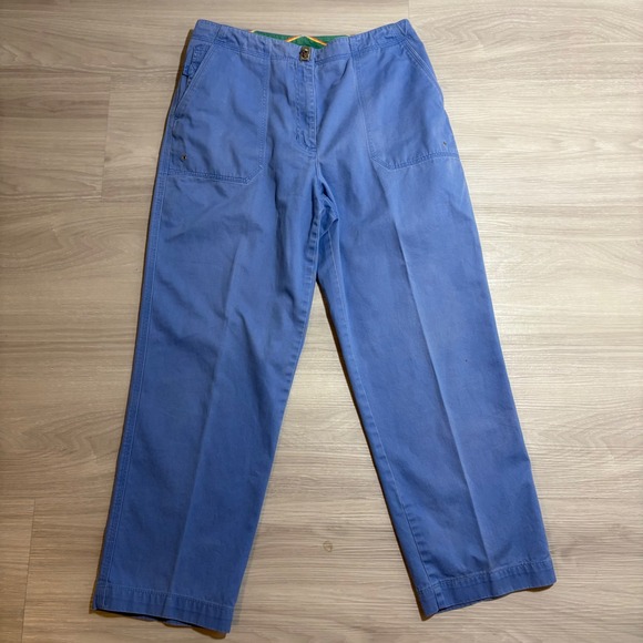 Lauren Ralph Lauren Pants - Lauren Ralph Lauren Pant Women Blue Cotton Twill Straight Leg Patch Pocket Siz 8